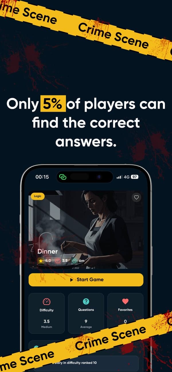 What Happened? case screen with a “Start Game” button
